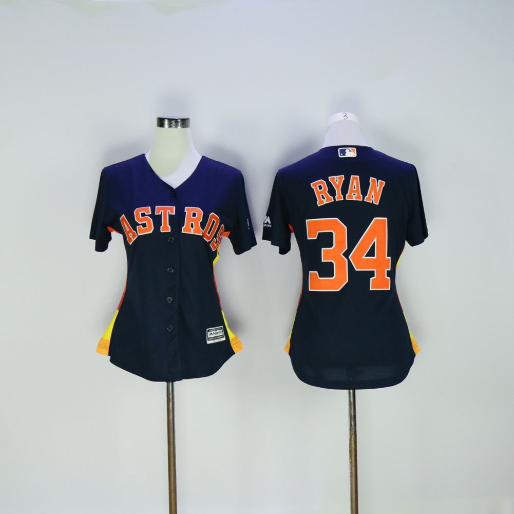 Women Houston Astros #34 Ryan Blue MLB Jerseys->women mlb jersey->Women Jersey